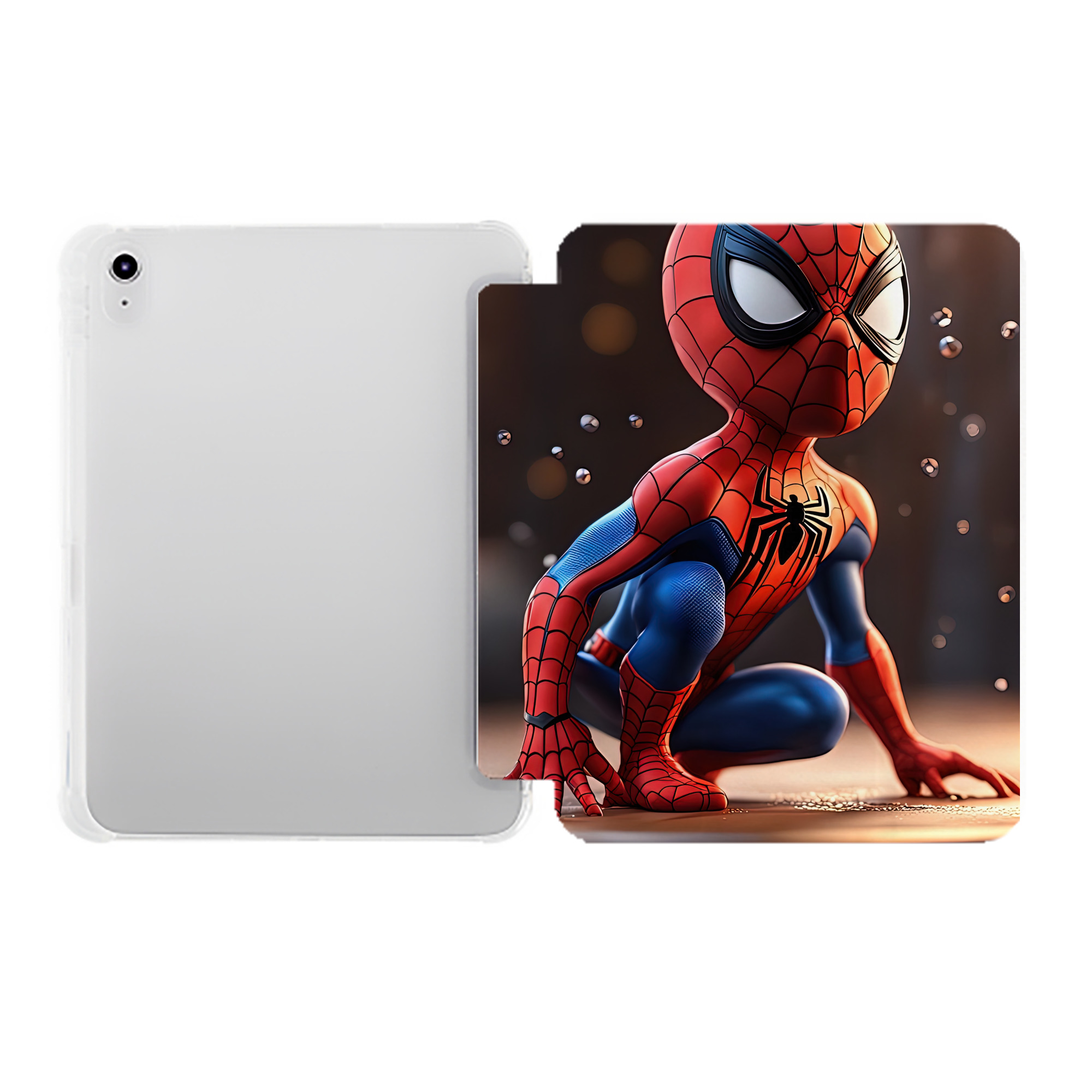 （画像用） Spider Man スパイダーマン IPad ケース ペン収納付き 三つ折りスタンド PUレザー×シリコン 対応機種9.5/10.5/10.9インチ